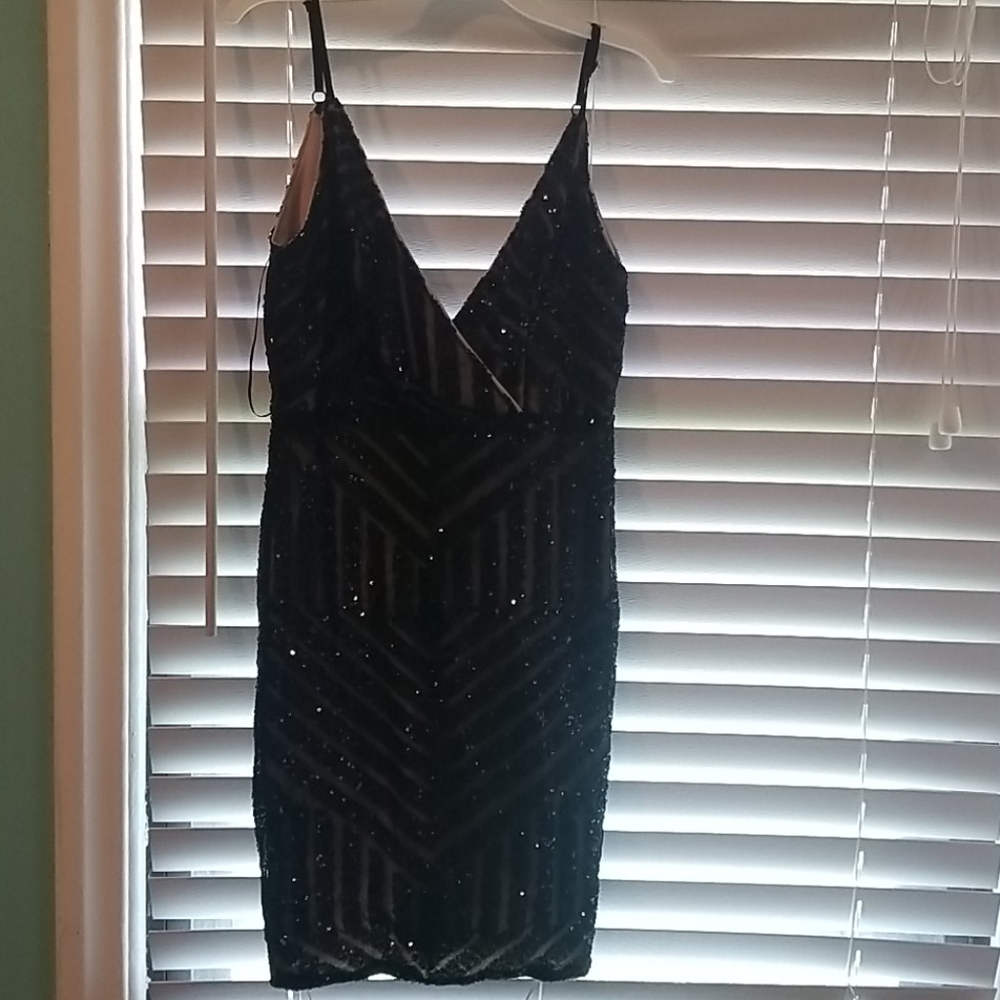 Sweetaeacia formal black nude sequin dress